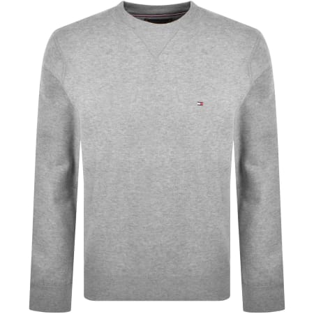 Tommy Hilfiger Mens Flag Jumper Mid Grey